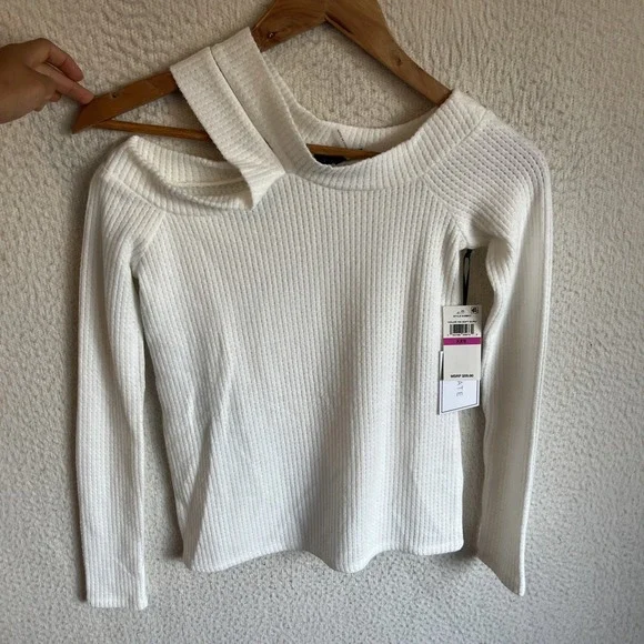 1. state Cut Out Ribbed Sweater Womens XXS Ivory tops - Picture 1 of 7